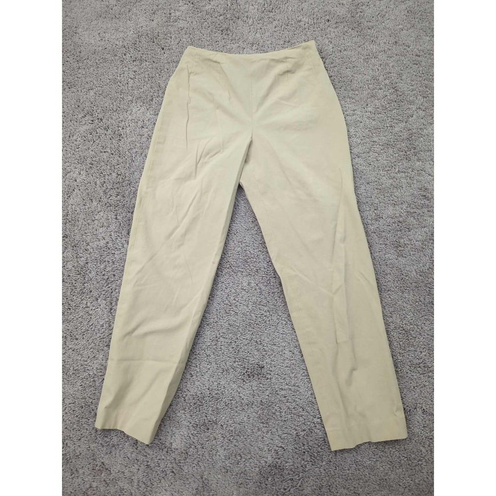 Allan‎ Waller Pants Womens 4 Beige Slim Trouser Stretch Ankle Made in Italy